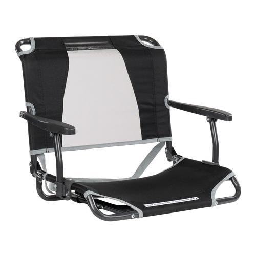 Bleacher-Friendly Big Comfort Stadium Chair with Armrests - Choice 465 - Lightweight Folding Bleacher Chair with Cushioning - Black