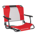 Bleacher-Friendly Big Comfort Stadium Chair with Armrests - Choice 465 - Lightweight Folding Bleacher Chair with Cushioning - Red
