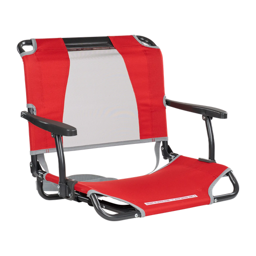 Bleacher-Friendly Big Comfort Stadium Chair with Armrests - Choice 465 - Lightweight Folding Bleacher Chair with Cushioning - Red