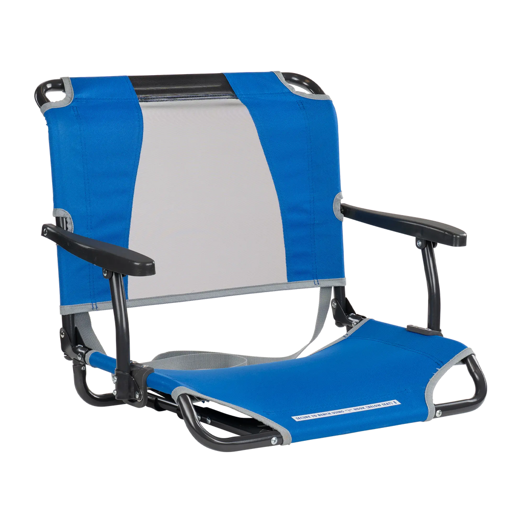 Bleacher-Friendly Big Comfort Stadium Chair with Armrests - Choice 465 - Lightweight Folding Bleacher Chair with Cushioning - Royal Blue