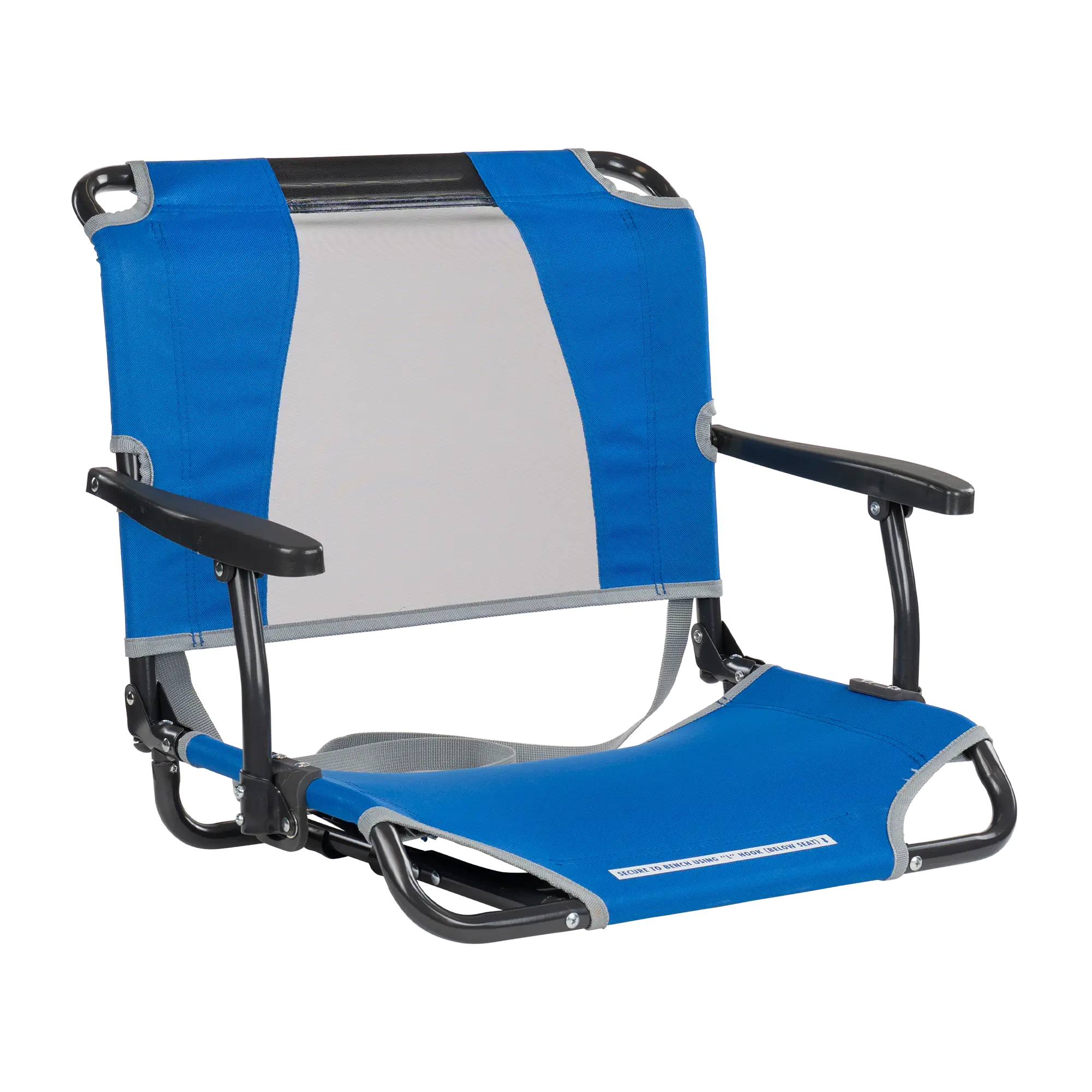 Bleacher-Friendly Big Comfort Stadium Chair with Armrests - Choice 465 - Lightweight Folding Bleacher Chair with Cushioning - Royal Blue