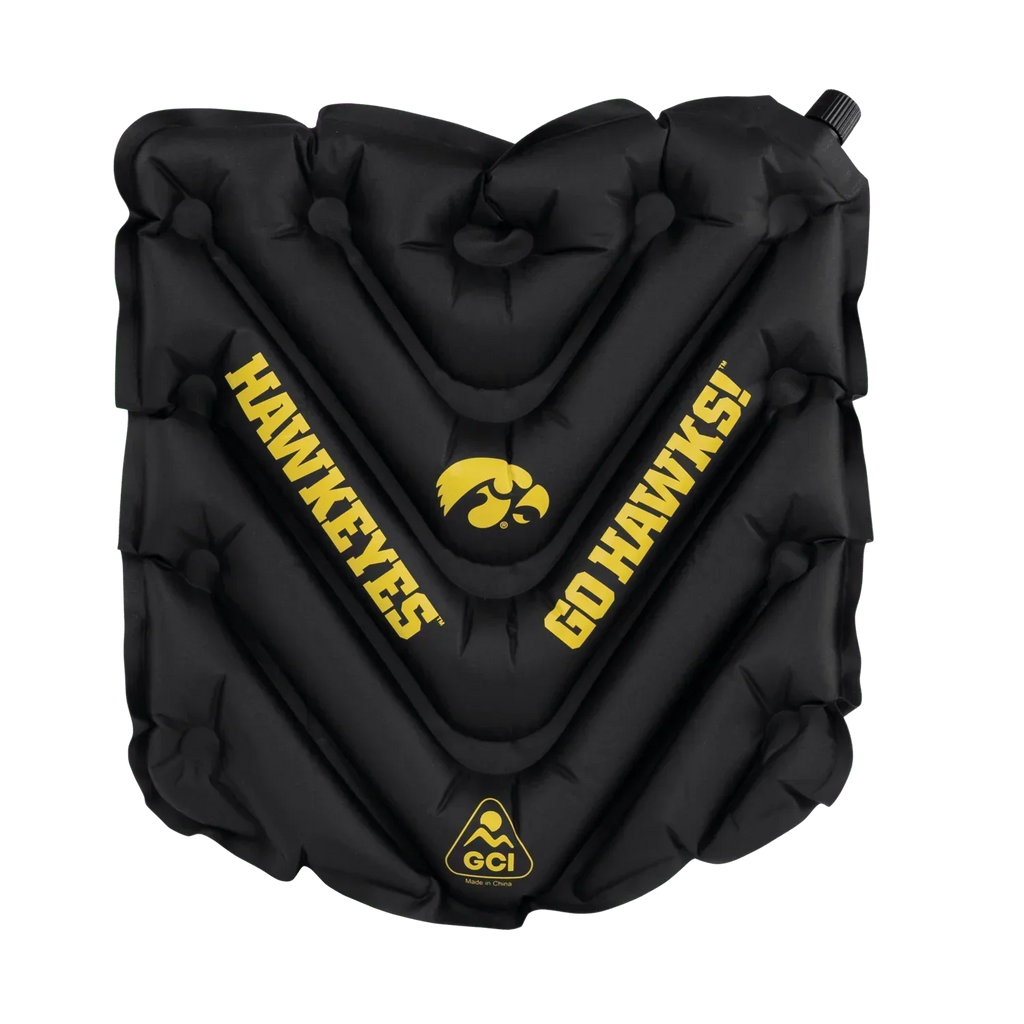 Secure-Hook College V Seat Inflatable Stadium Cushion - Iowa Hawkeyes - Choice 157 - Lightweight Folding Bleacher Chair with Cushioning - Default Title