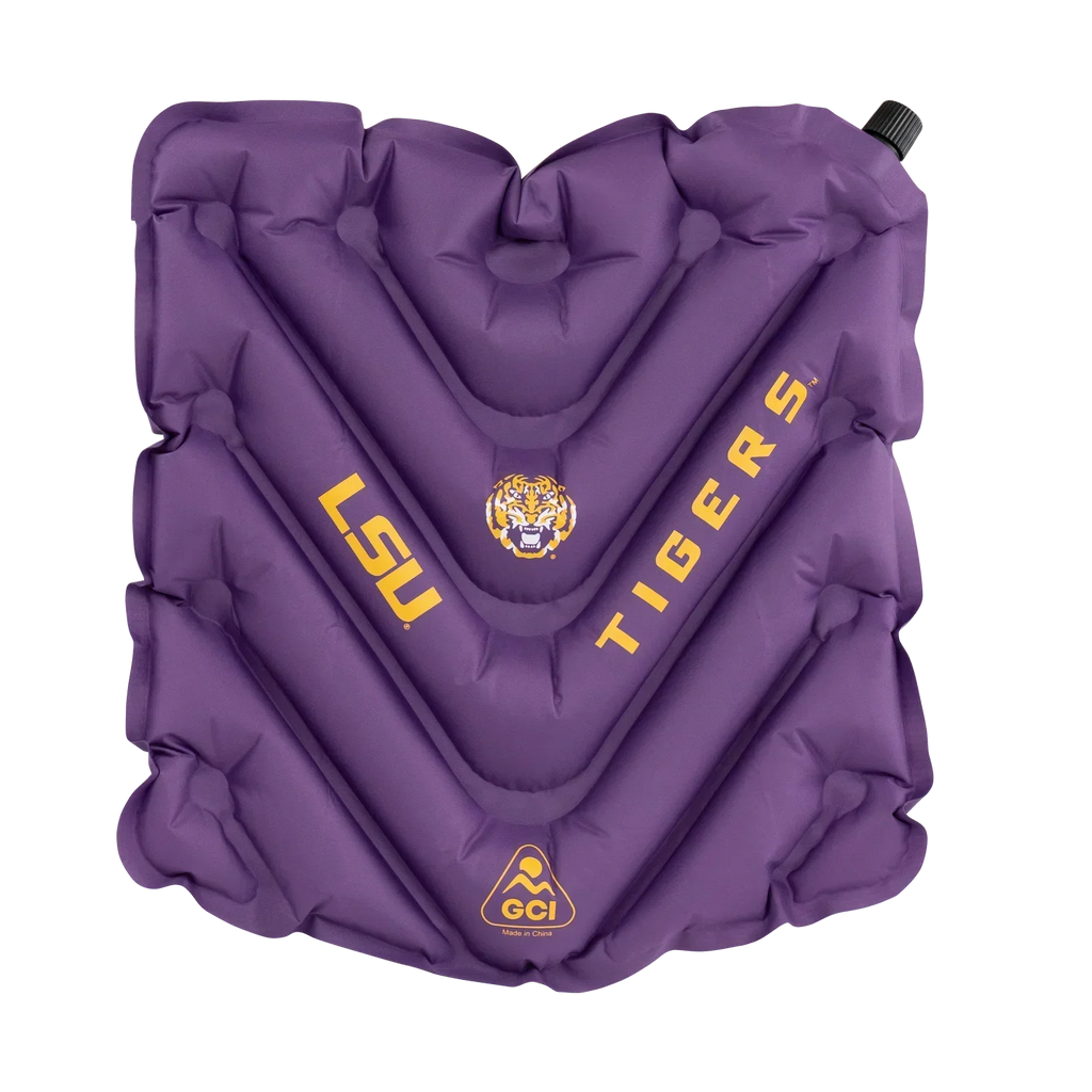 Ergonomic Back-Support College V Seat Inflatable Stadium Cushion - LSU Tigers - Choice 762 - Ergonomic Portable Stadium Seat for Sports Events - Default Title