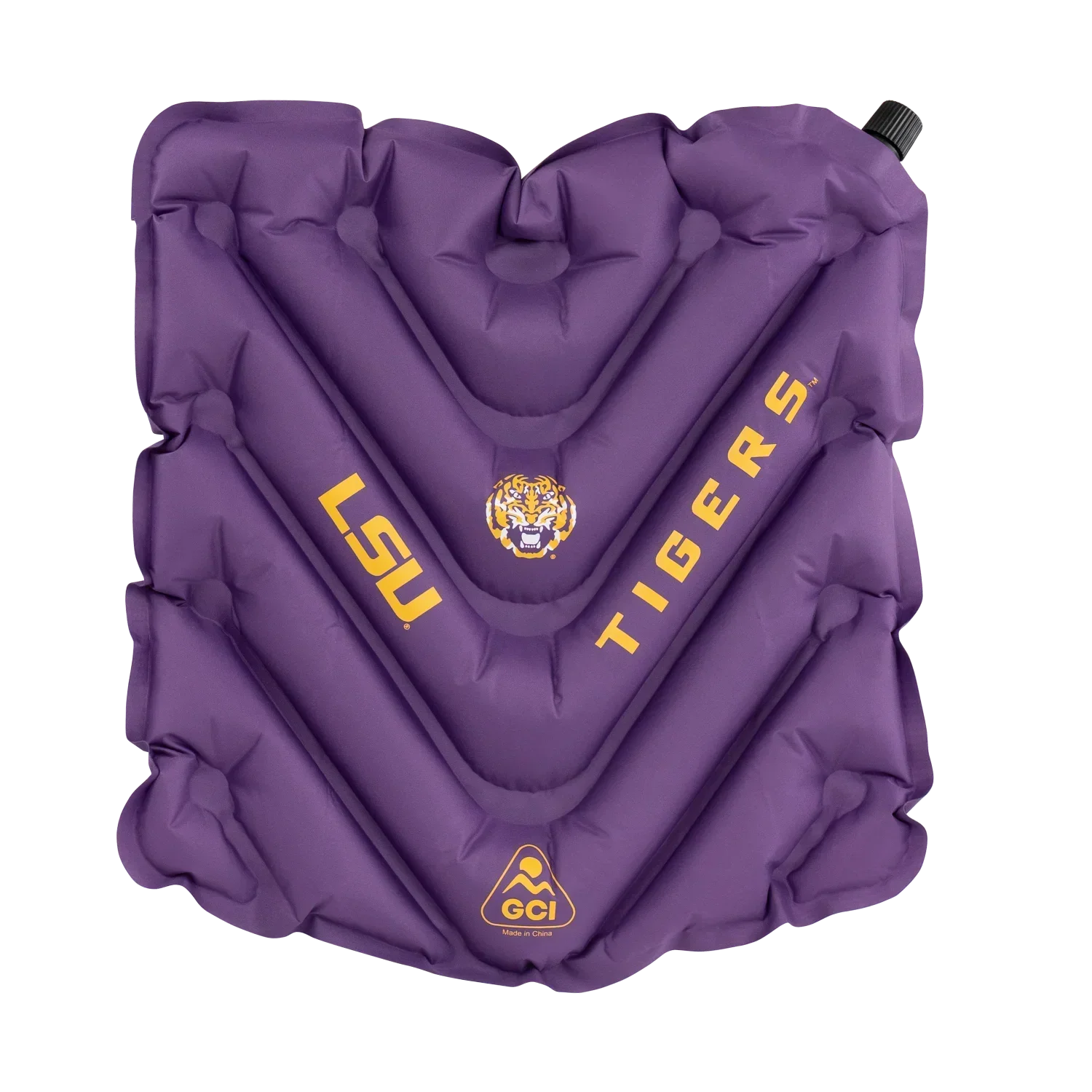 Ergonomic Back-Support College V Seat Inflatable Stadium Cushion - LSU Tigers - Choice 762 - Ergonomic Portable Stadium Seat for Sports Events - Default Title