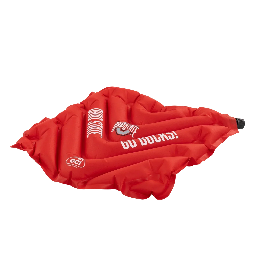 Secure-Hook College V Seat Inflatable Stadium Cushion - Ohio State Buckeyes - Choice 778 - Lightweight Folding Bleacher Chair with Cushioning Detail