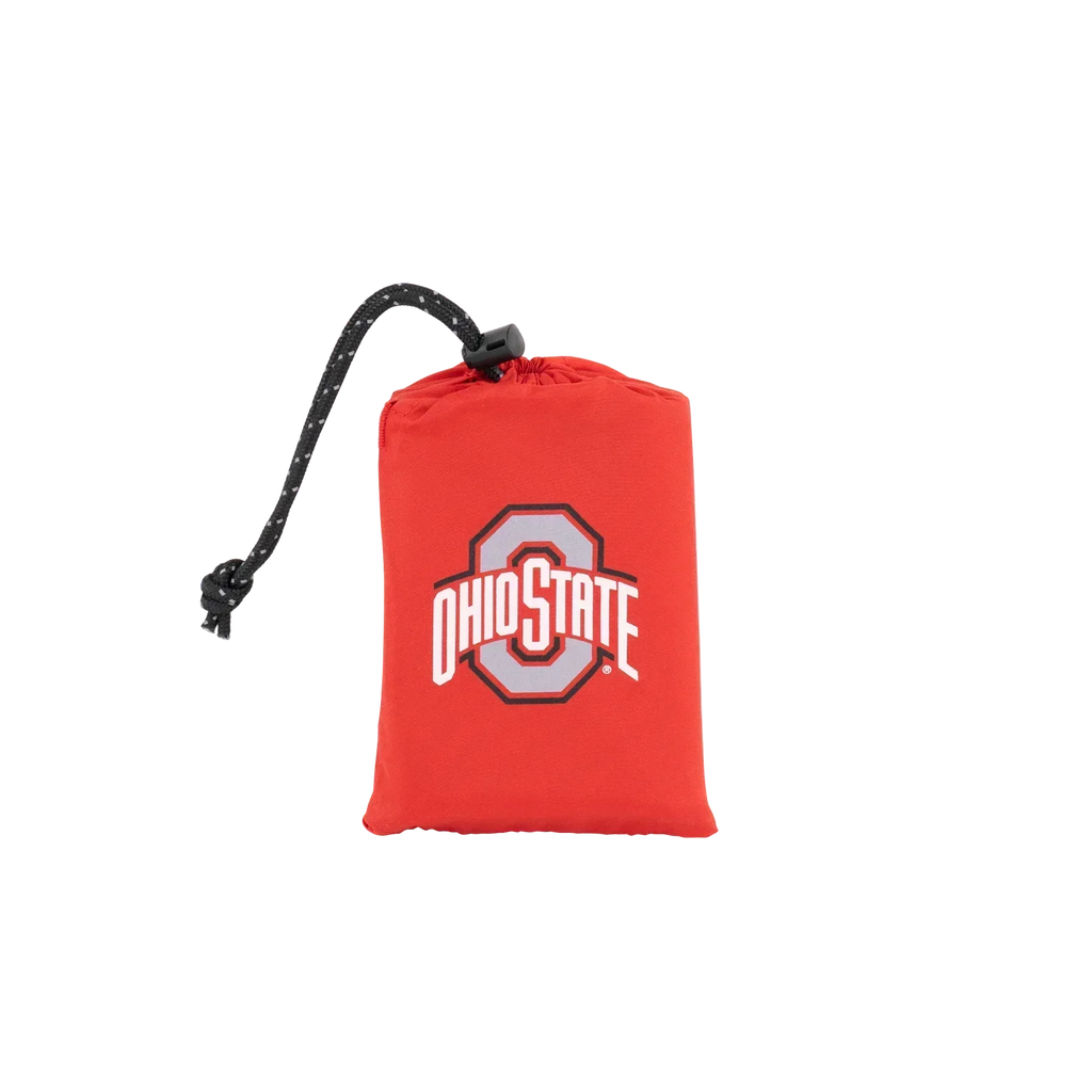 Secure-Hook College V Seat Inflatable Stadium Cushion - Ohio State Buckeyes - Choice 778 - Lightweight Folding Bleacher Chair with Cushioning Detail