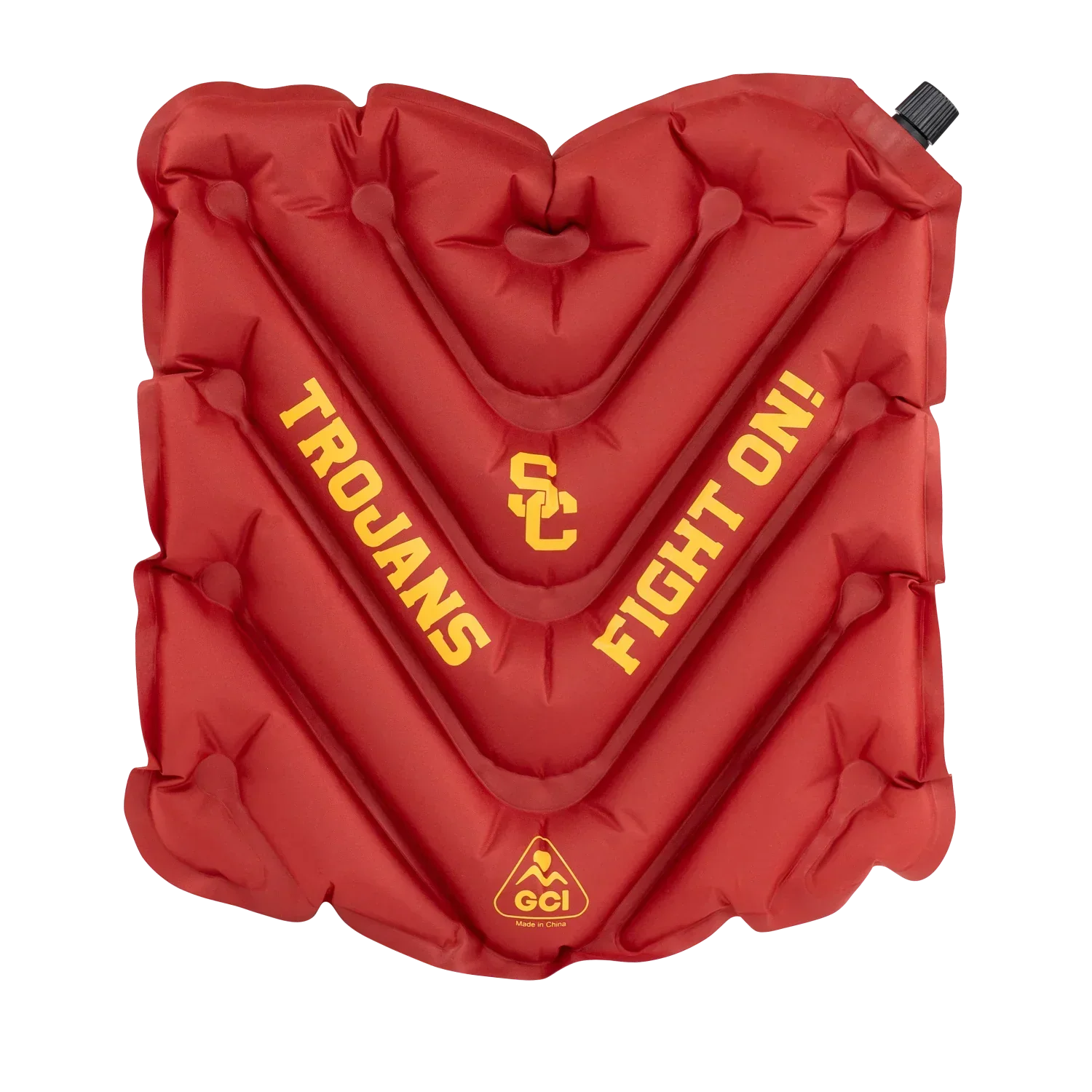 Ergonomic Back-Support College V Seat Inflatable Stadium Cushion - USC Trojans - Choice 523 - Ergonomic Portable Stadium Seat for Sports Events - Default Title