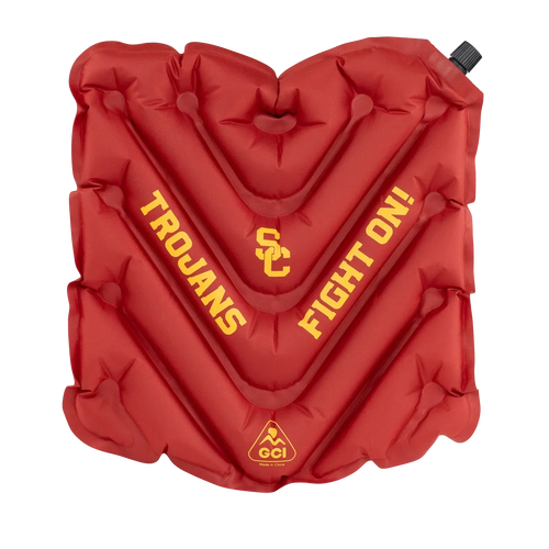 Ergonomic Back-Support College V Seat Inflatable Stadium Cushion - USC Trojans - Choice 523 - Ergonomic Portable Stadium Seat for Sports Events - Default Title