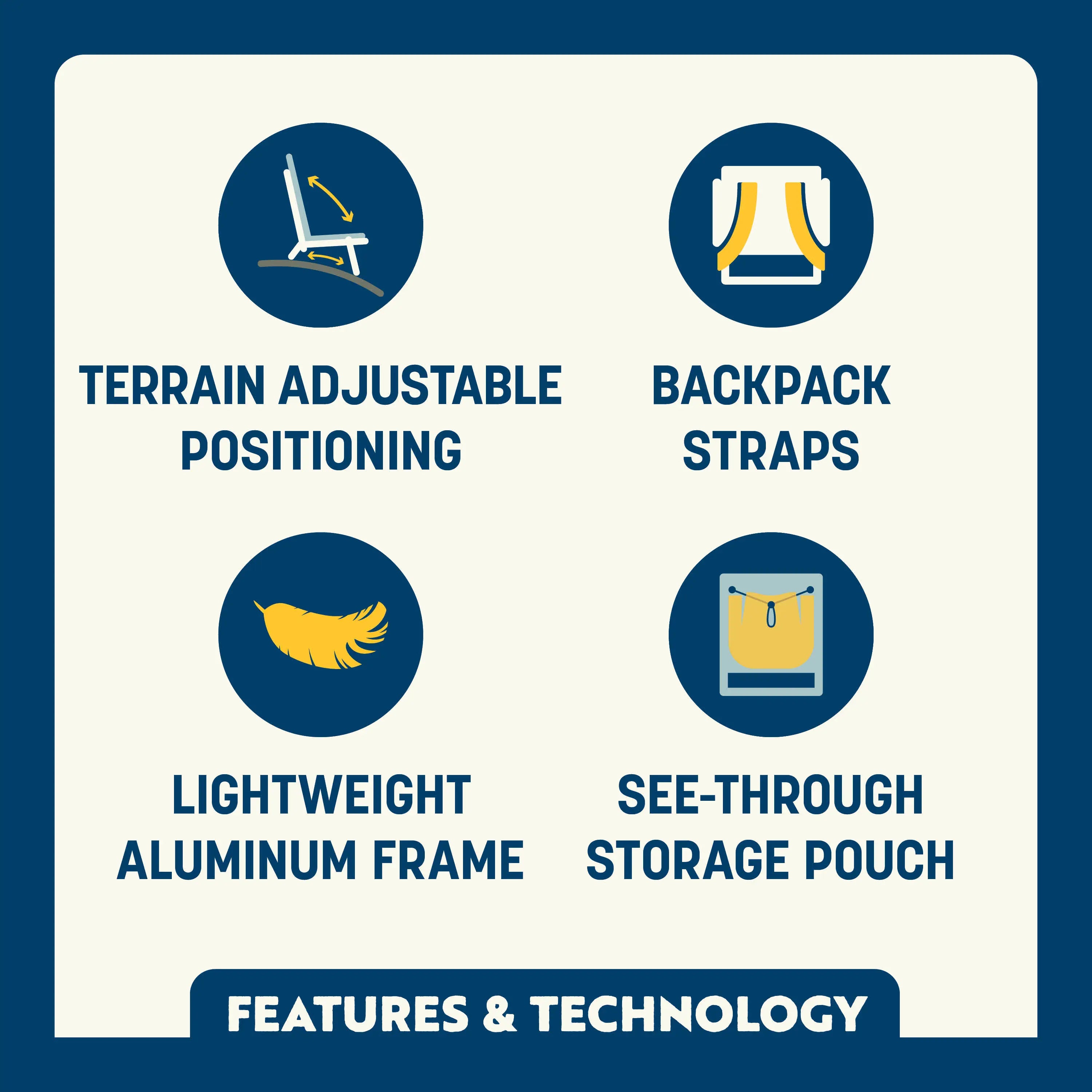Backpack Travel Everywhere Chair 2 - Choice 656 - Rust-Resistant Aluminum Sand-Friendly Lounge Chair Detail