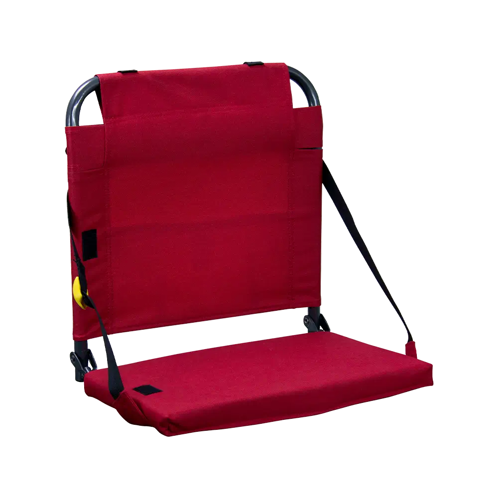 Secure-Hook BleacherBack - Choice 696 - Lightweight Folding Bleacher Chair with Cushioning - Red