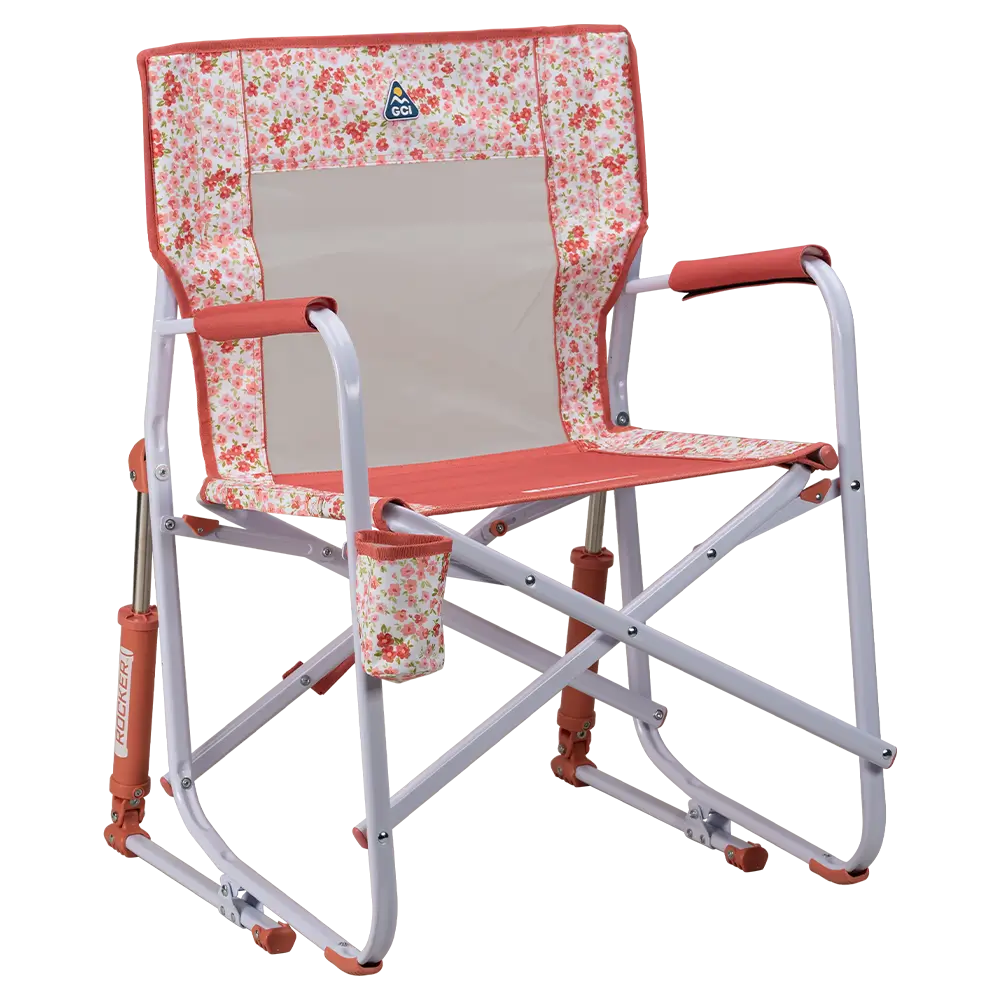 Smooth Motion Freestyle Rocker - Choice 711 - Freestyle Rocker Portable Outdoor Folding Chair - Pink Sundress