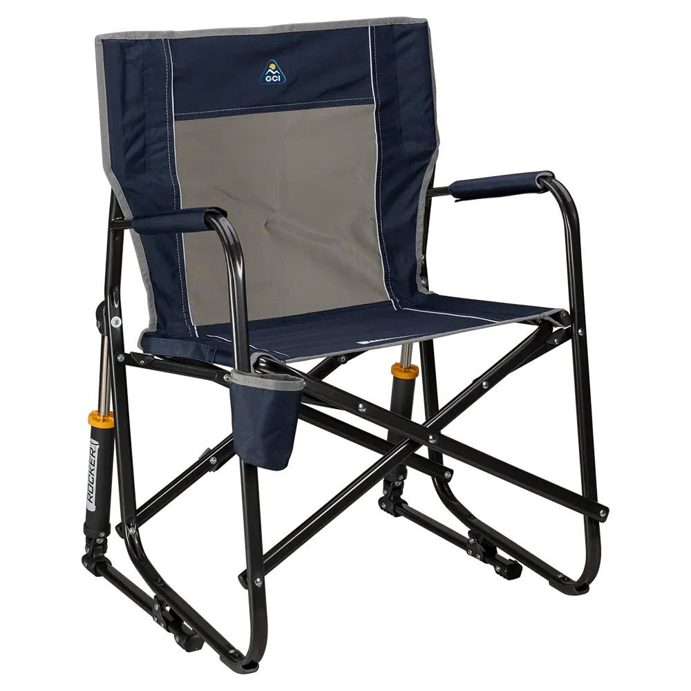 Smooth Motion Freestyle Rocker - Choice 711 - Freestyle Rocker Portable Outdoor Folding Chair - Indigo