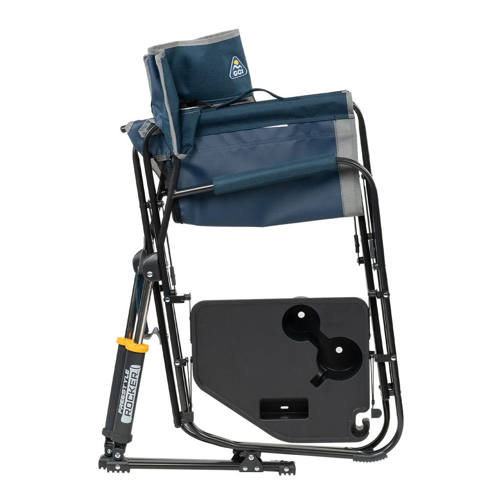 Smooth Motion Freestyle Rocker with Side Table - Choice 853 - Heavy-Duty Kickback Rocker with Beverage Holder Detail
