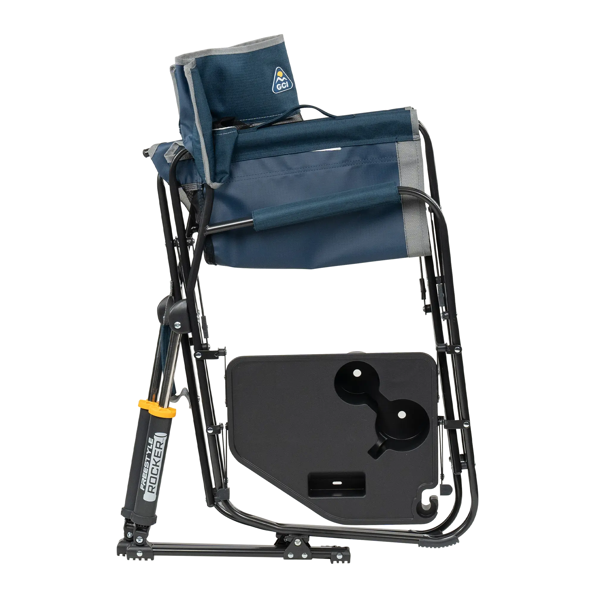 Smooth Motion Freestyle Rocker with Side Table - Choice 853 - Heavy-Duty Kickback Rocker with Beverage Holder Detail