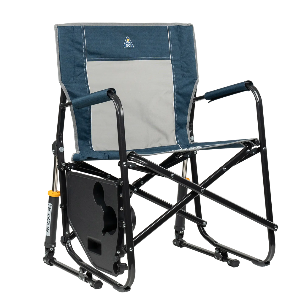 Smooth Motion Freestyle Rocker with Side Table - Choice 853 - Heavy-Duty Kickback Rocker with Beverage Holder Detail