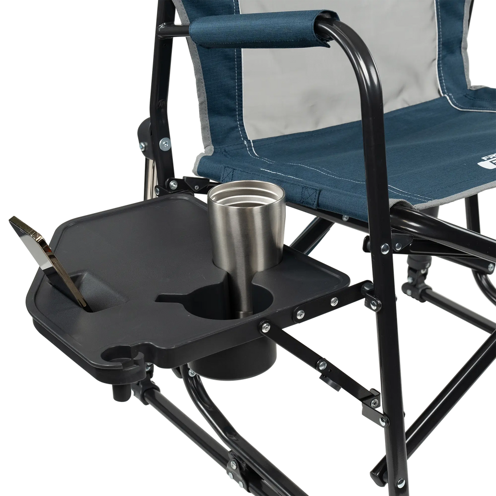 Smooth Motion Freestyle Rocker with Side Table - Choice 853 - Heavy-Duty Kickback Rocker with Beverage Holder Detail