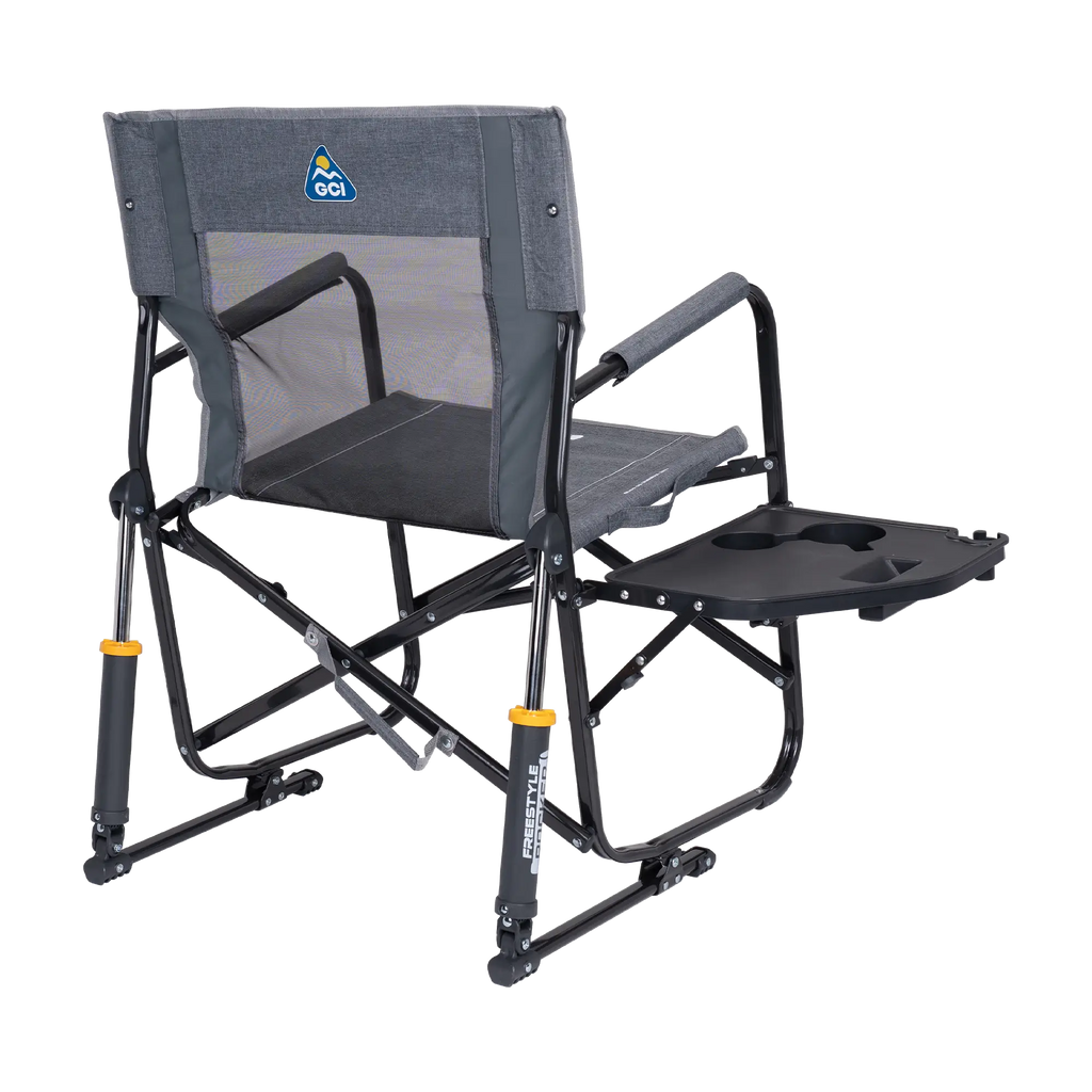 Smooth Motion Freestyle Rocker with Side Table - Choice 853 - Heavy-Duty Kickback Rocker with Beverage Holder Detail