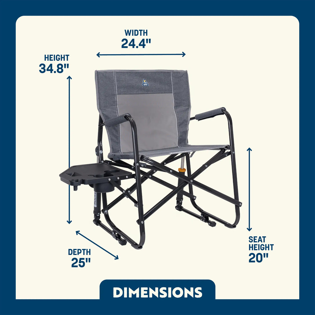 Smooth Motion Freestyle Rocker with Side Table - Choice 853 - Heavy-Duty Kickback Rocker with Beverage Holder Detail
