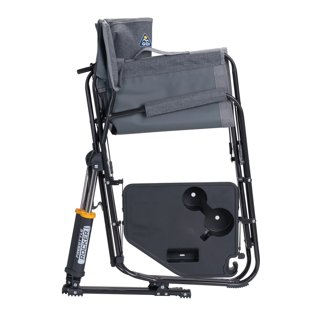 Smooth Motion Freestyle Rocker with Side Table - Choice 853 - Heavy-Duty Kickback Rocker with Beverage Holder Detail