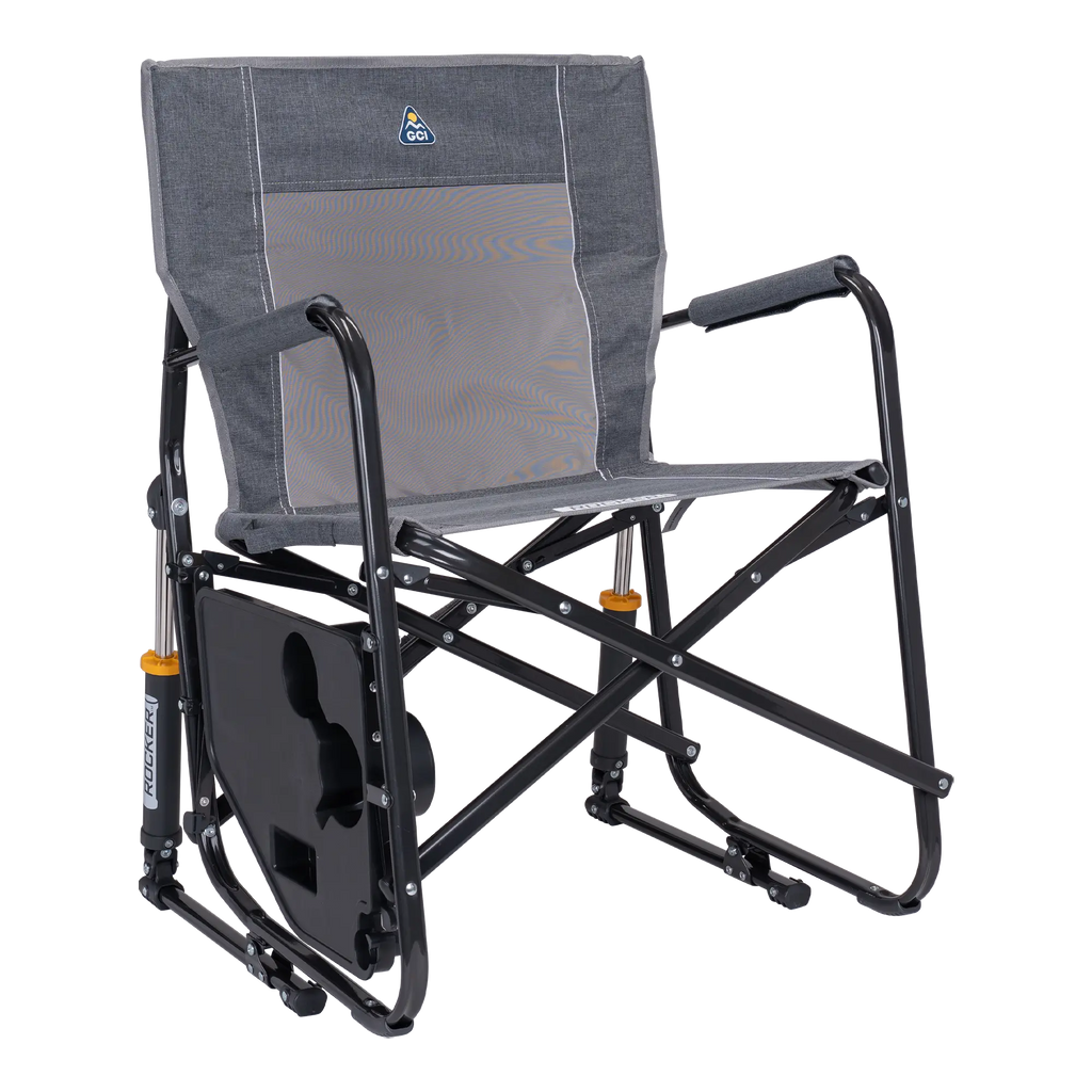Smooth Motion Freestyle Rocker with Side Table - Choice 853 - Heavy-Duty Kickback Rocker with Beverage Holder Detail