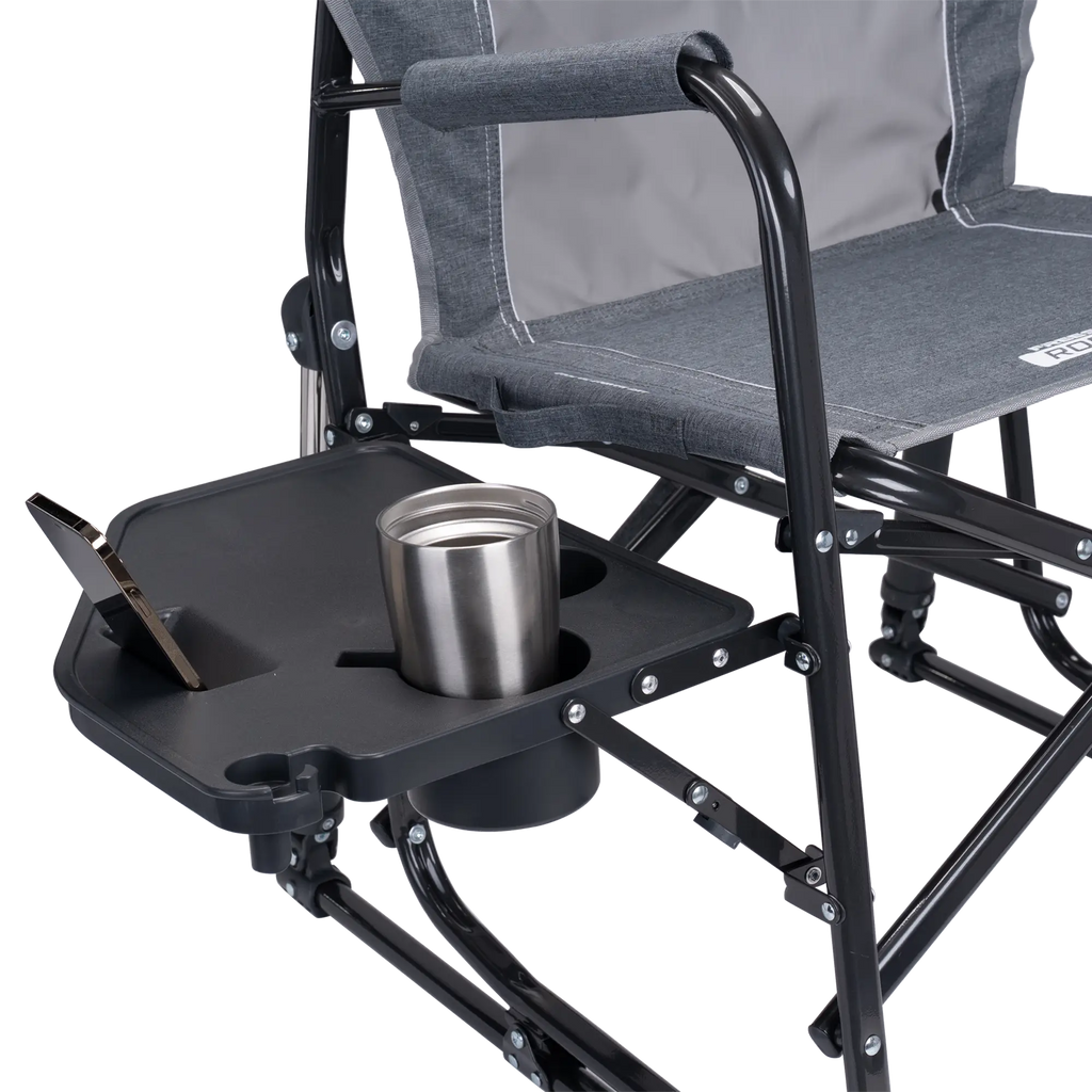 Smooth Motion Freestyle Rocker with Side Table - Choice 853 - Heavy-Duty Kickback Rocker with Beverage Holder Detail