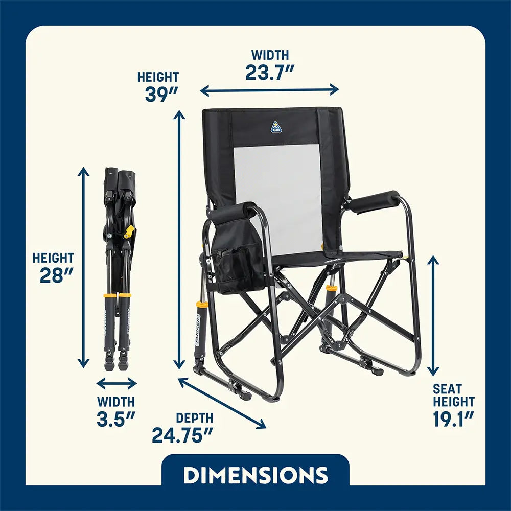 Patented Spring-Action Stowaway Rocker - Choice 794 - RoadTrip Rocker Smooth Motion Camp Chair Detail