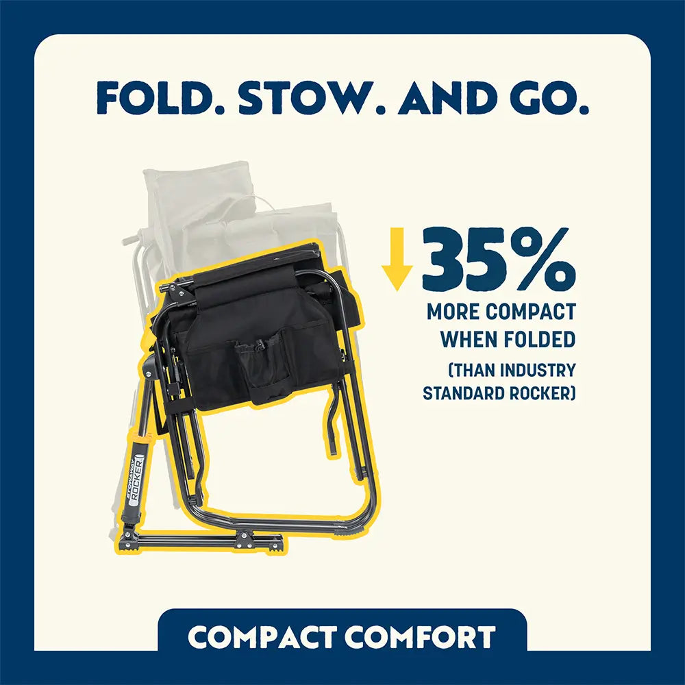 Patented Spring-Action Stowaway Rocker - Choice 794 - RoadTrip Rocker Smooth Motion Camp Chair Detail