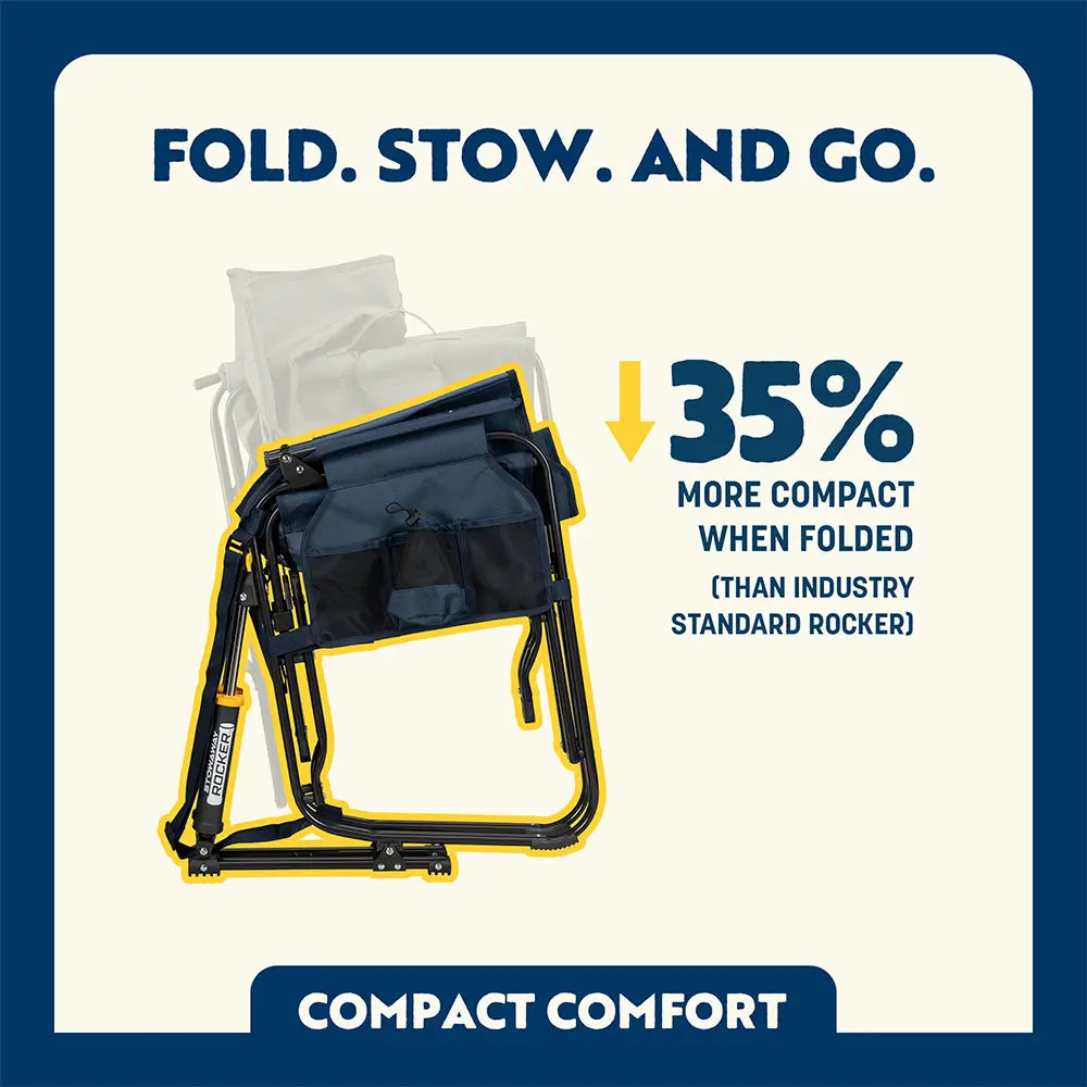 Patented Spring-Action Stowaway Rocker - Choice 794 - RoadTrip Rocker Smooth Motion Camp Chair Detail
