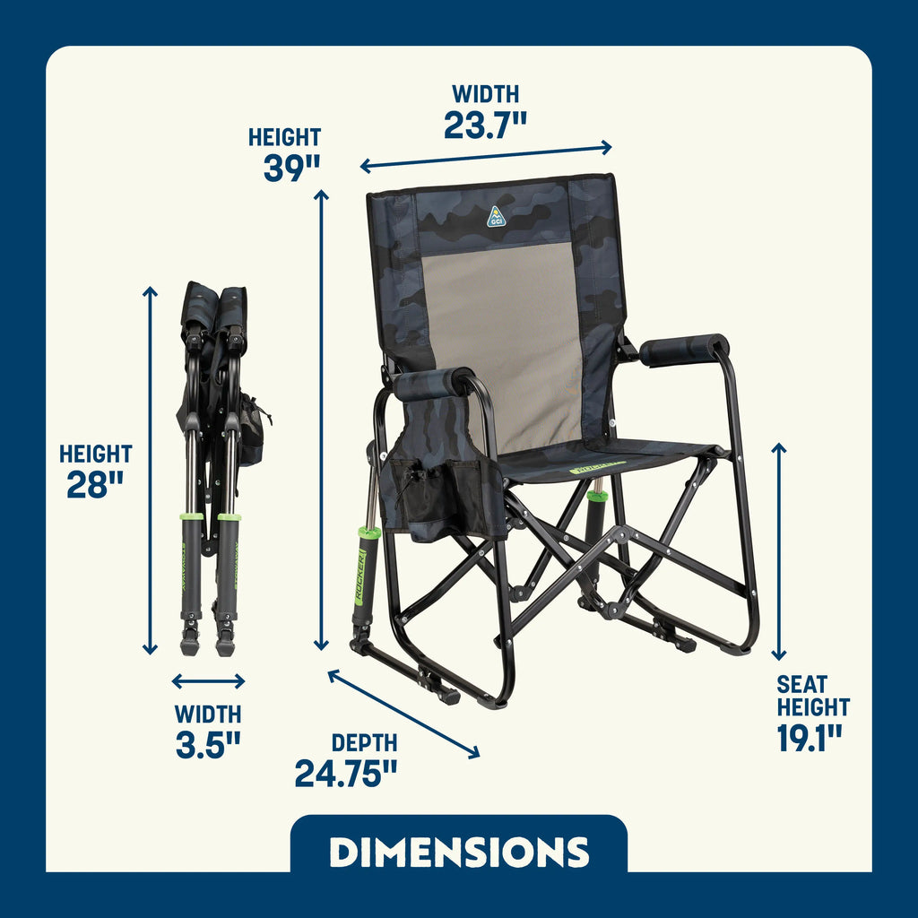 Patented Spring-Action Stowaway Rocker - Choice 794 - RoadTrip Rocker Smooth Motion Camp Chair Detail