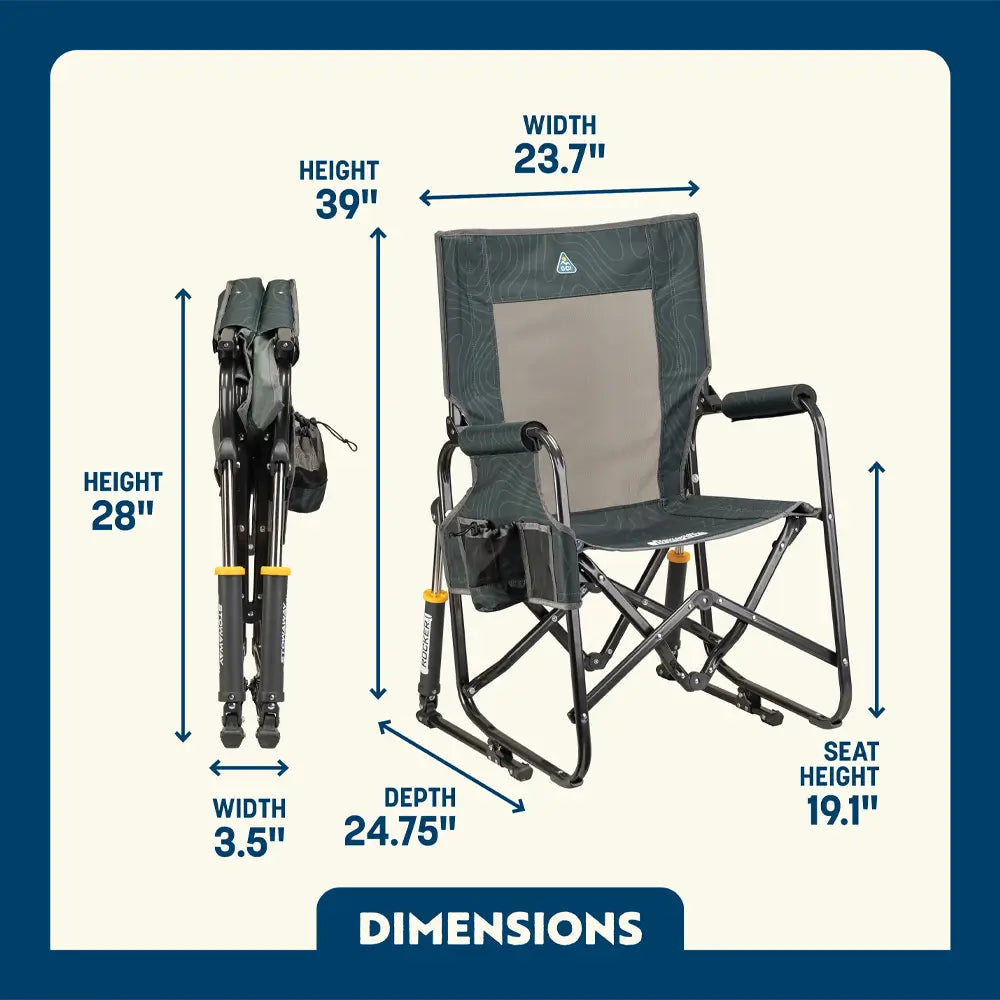 Patented Spring-Action Stowaway Rocker - Choice 794 - RoadTrip Rocker Smooth Motion Camp Chair Detail
