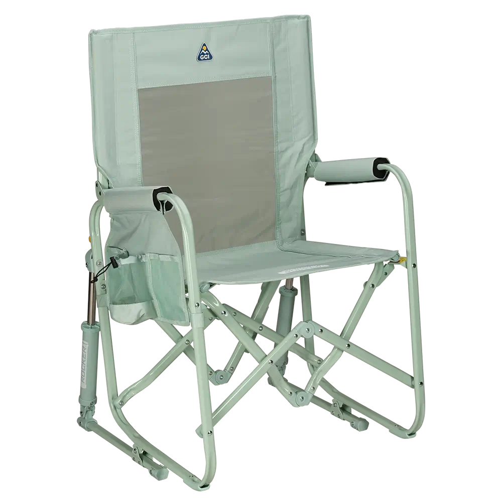 Patented Spring-Action Stowaway Rocker - Choice 794 - RoadTrip Rocker Smooth Motion Camp Chair - Pastel Green