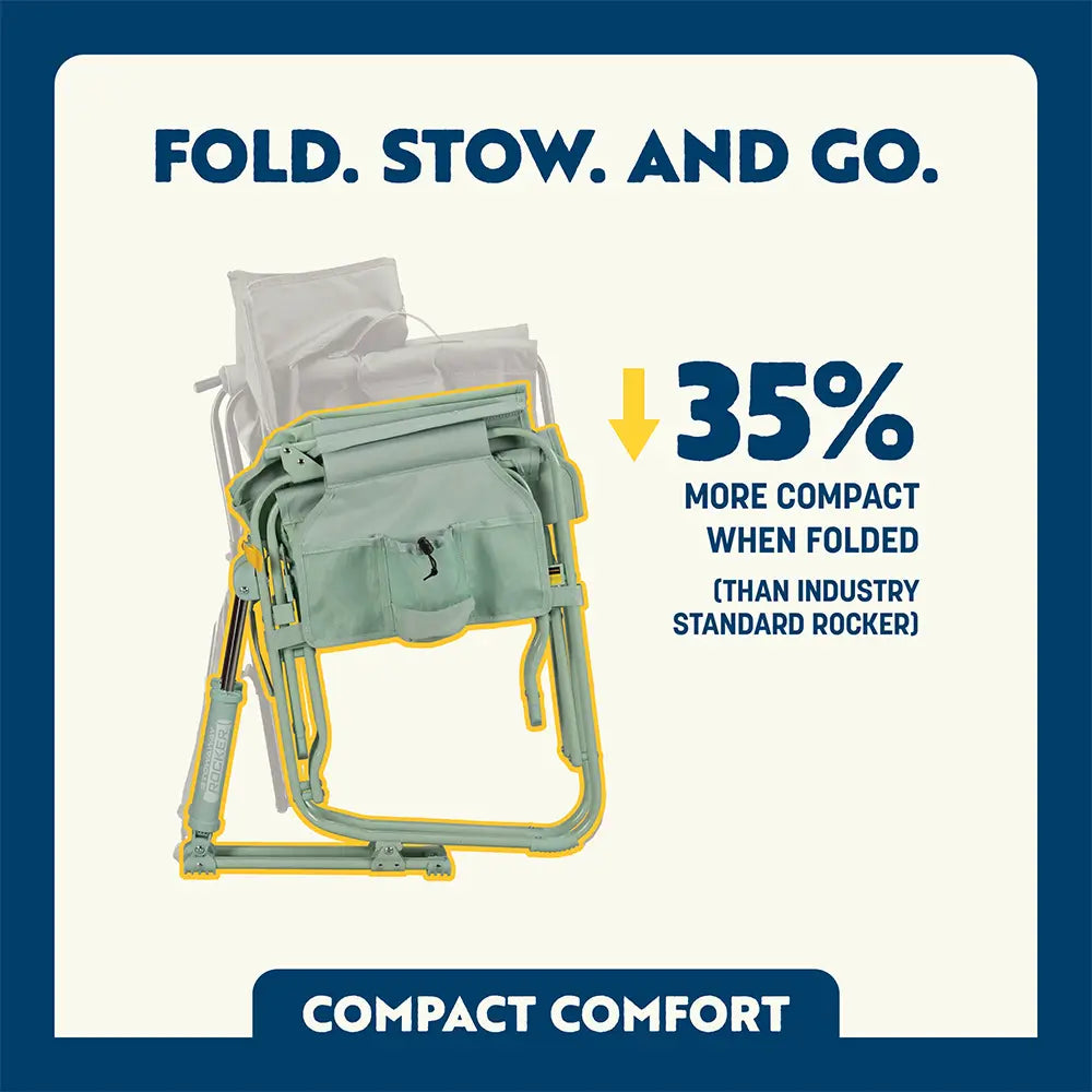 Patented Spring-Action Stowaway Rocker - Choice 794 - RoadTrip Rocker Smooth Motion Camp Chair Detail