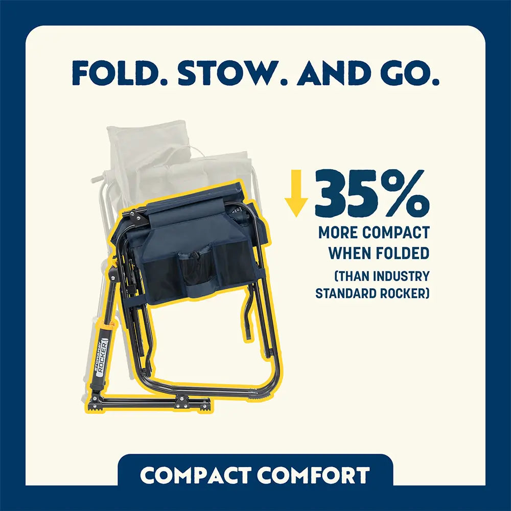 Patented Spring-Action Stowaway Rocker - Choice 794 - RoadTrip Rocker Smooth Motion Camp Chair Detail