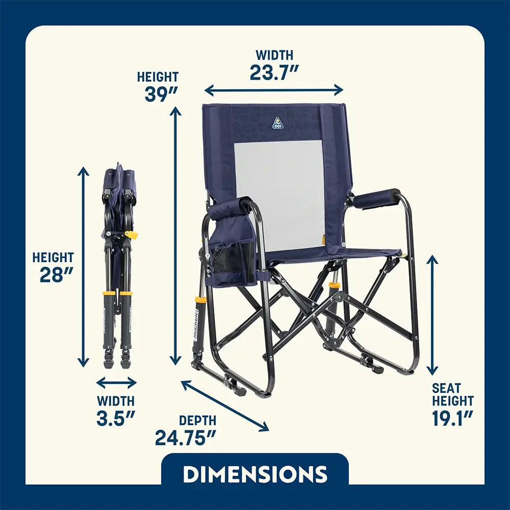 Patented Spring-Action Stowaway Rocker - Choice 794 - RoadTrip Rocker Smooth Motion Camp Chair Detail