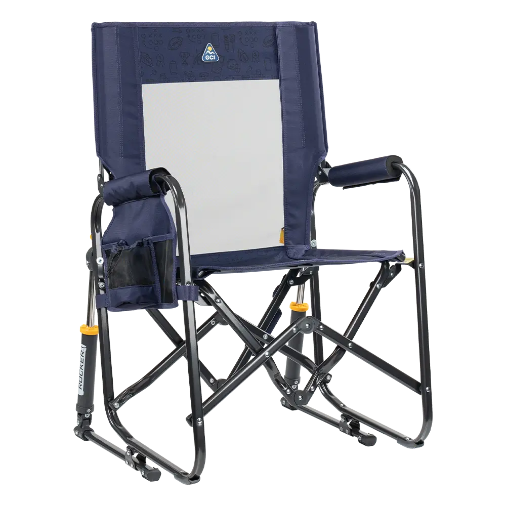 Patented Spring-Action Stowaway Rocker - Choice 794 - RoadTrip Rocker Smooth Motion Camp Chair - Tailgater Rich Blue
