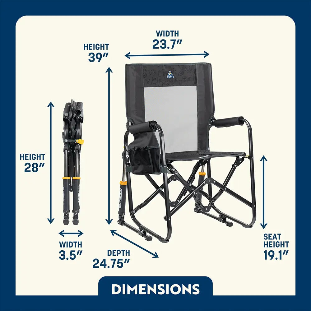 Patented Spring-Action Stowaway Rocker - Choice 794 - RoadTrip Rocker Smooth Motion Camp Chair Detail