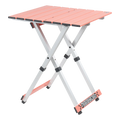 Multi-Functional Cook Compact Camp Table 20 - Choice 513 - Slim-Fold Outdoor Cook Station with Storage Shelves - Coral