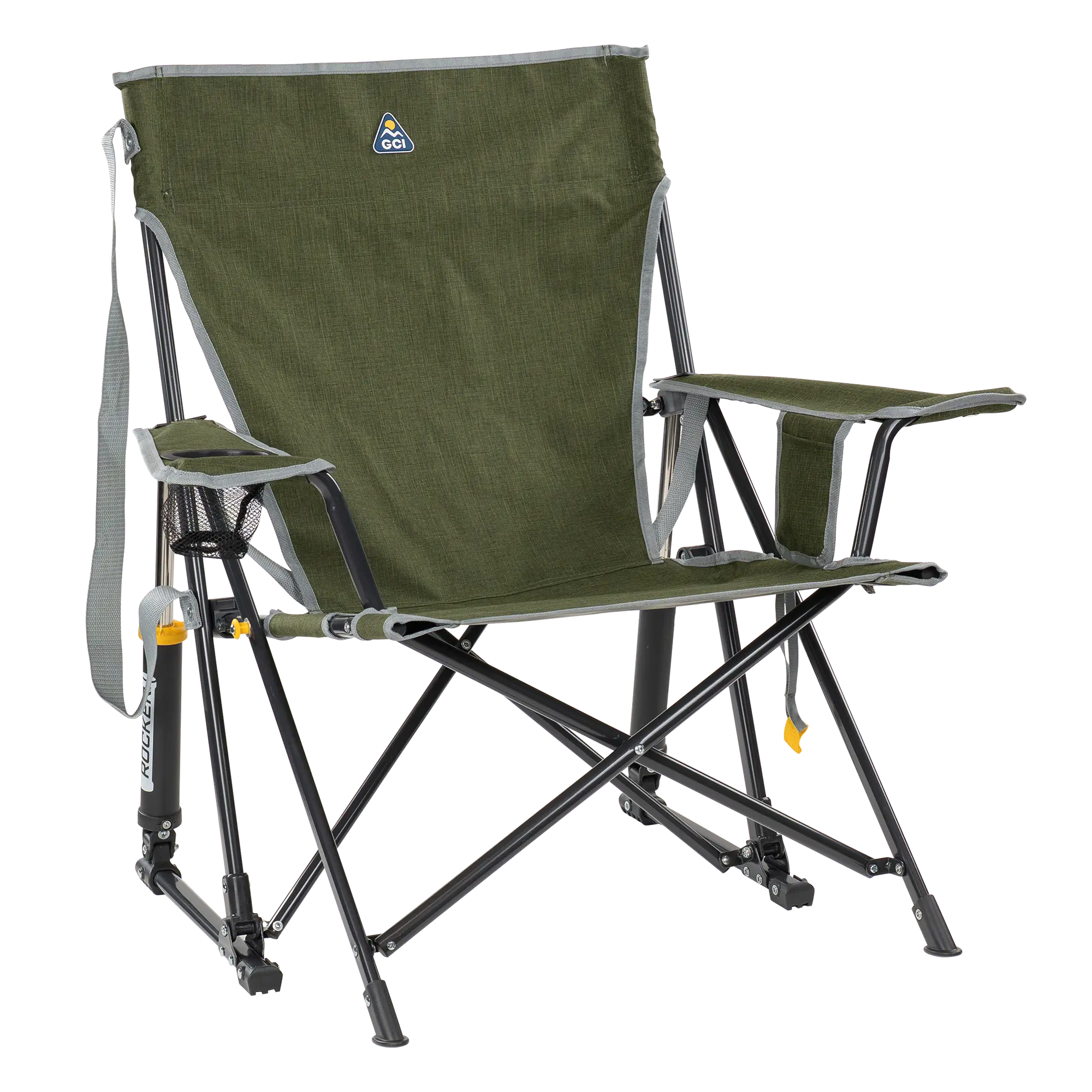 Luxury Camp Kickback Rocker - Choice 345 - Freestyle Rocker Portable Outdoor Folding Chair - Heathered Loden
