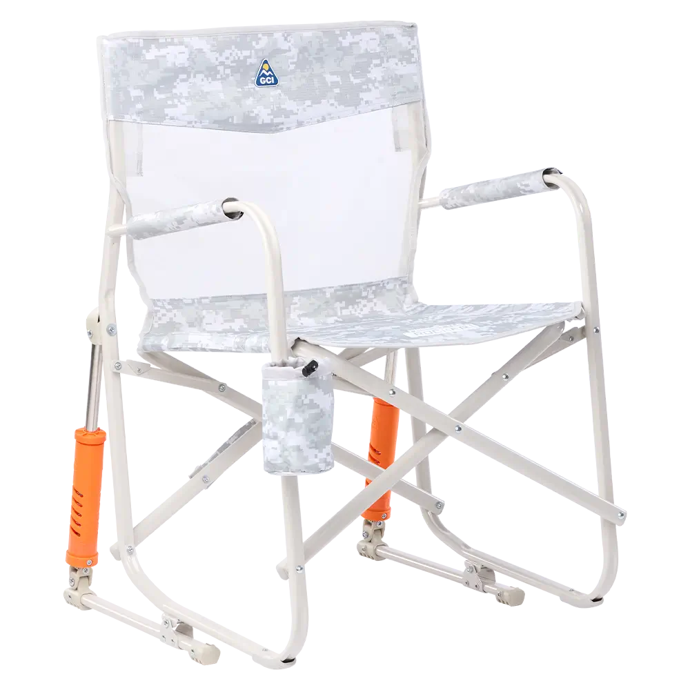 Patented Spring-Action Freestyle Rocker Elite - Choice 460 - Freestyle Rocker Portable Outdoor Folding Chair - Snow Camo