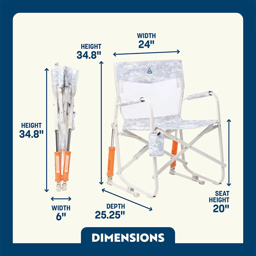 Patented Spring-Action Freestyle Rocker Elite - Choice 460 - Freestyle Rocker Portable Outdoor Folding Chair Detail