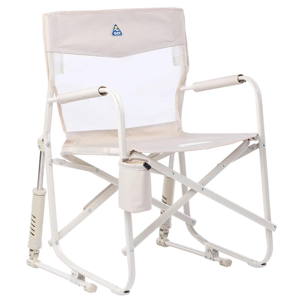 Patented Spring-Action Freestyle Rocker Elite - Choice 460 - Freestyle Rocker Portable Outdoor Folding Chair - Soft Neutral