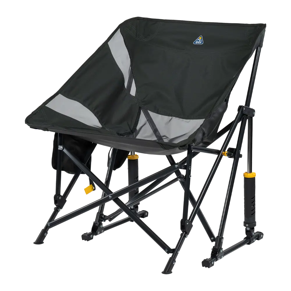 Luxury Camp Pod Rocker Elite - Choice 832 - Heavy-Duty Kickback Rocker with Beverage Holder Detail