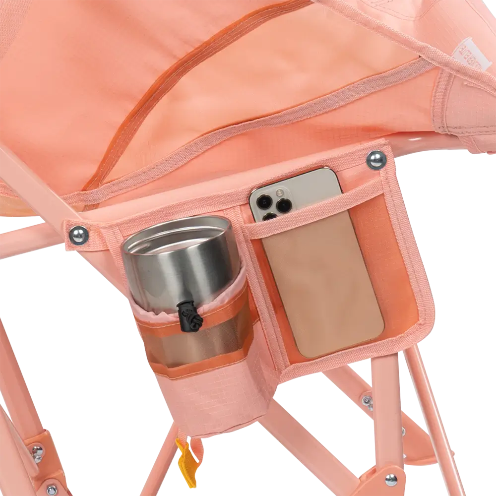 Luxury Camp Pod Rocker Elite - Choice 832 - Heavy-Duty Kickback Rocker with Beverage Holder Detail