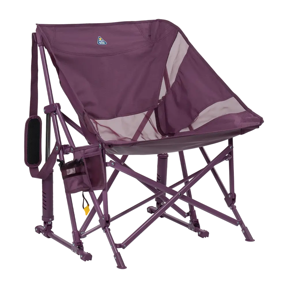 Luxury Camp Pod Rocker Elite - Choice 832 - Heavy-Duty Kickback Rocker with Beverage Holder - Pastel Amethyst