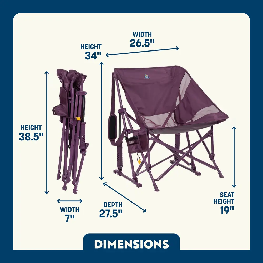 Luxury Camp Pod Rocker Elite - Choice 832 - Heavy-Duty Kickback Rocker with Beverage Holder Detail