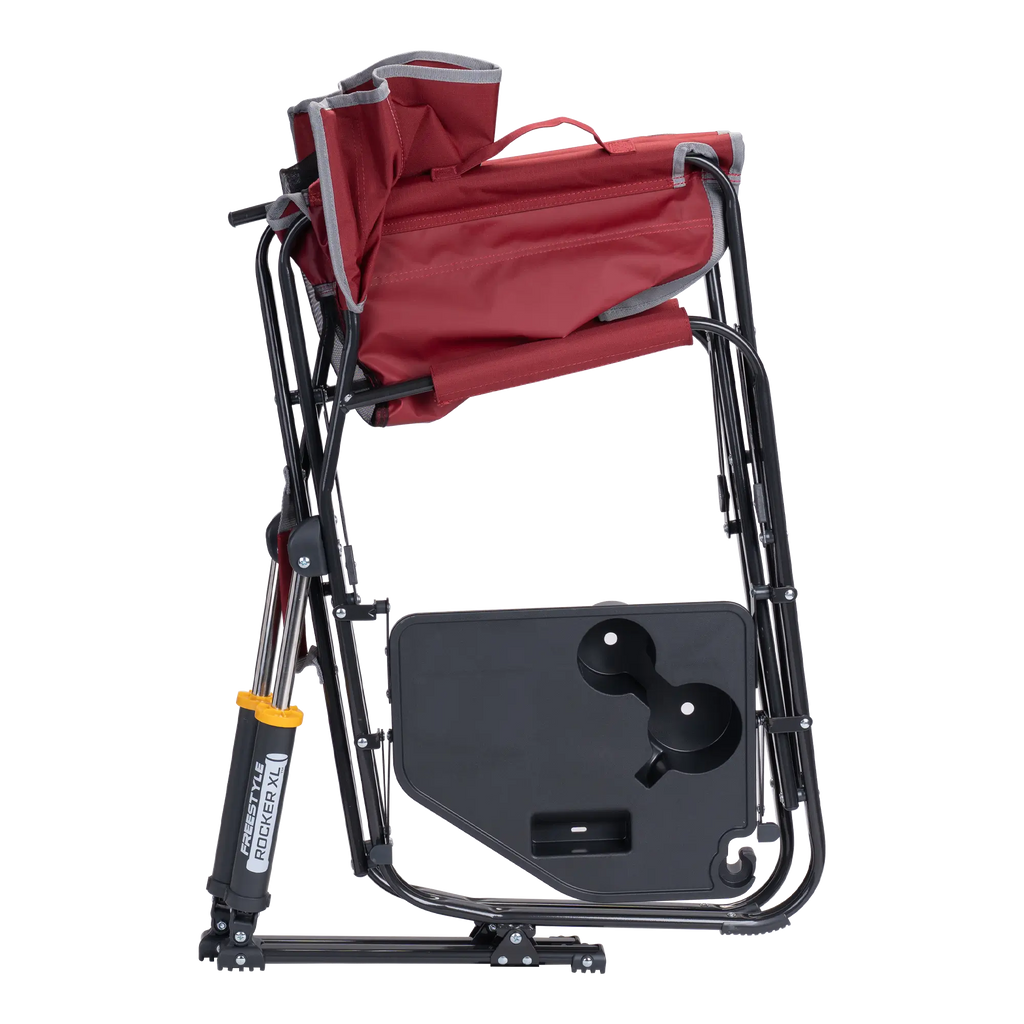 Premium All-Weather Freestyle Rocker XL with Side Table - Choice 836 - Patented Spring-Action Rocking Chair for Camping Detail