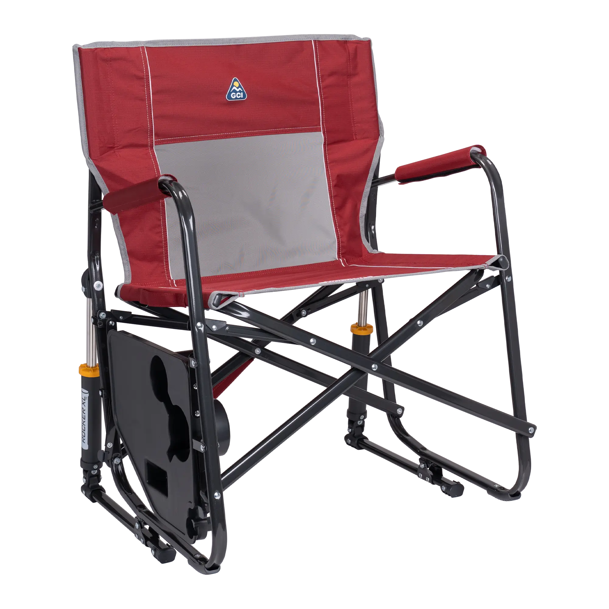 Premium All-Weather Freestyle Rocker XL with Side Table - Choice 836 - Patented Spring-Action Rocking Chair for Camping Detail