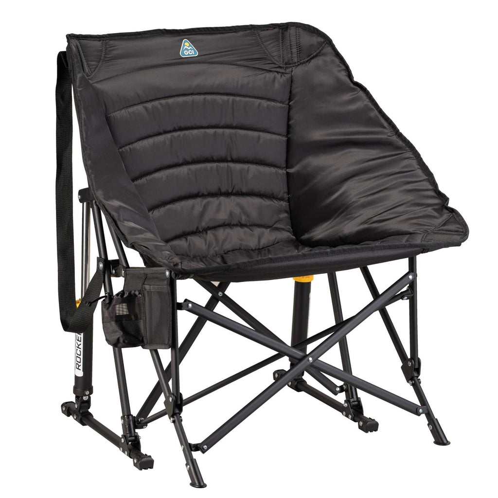 Smooth Motion Puff Rocker - Choice 731 - Heavy-Duty Kickback Rocker with Beverage Holder - Black