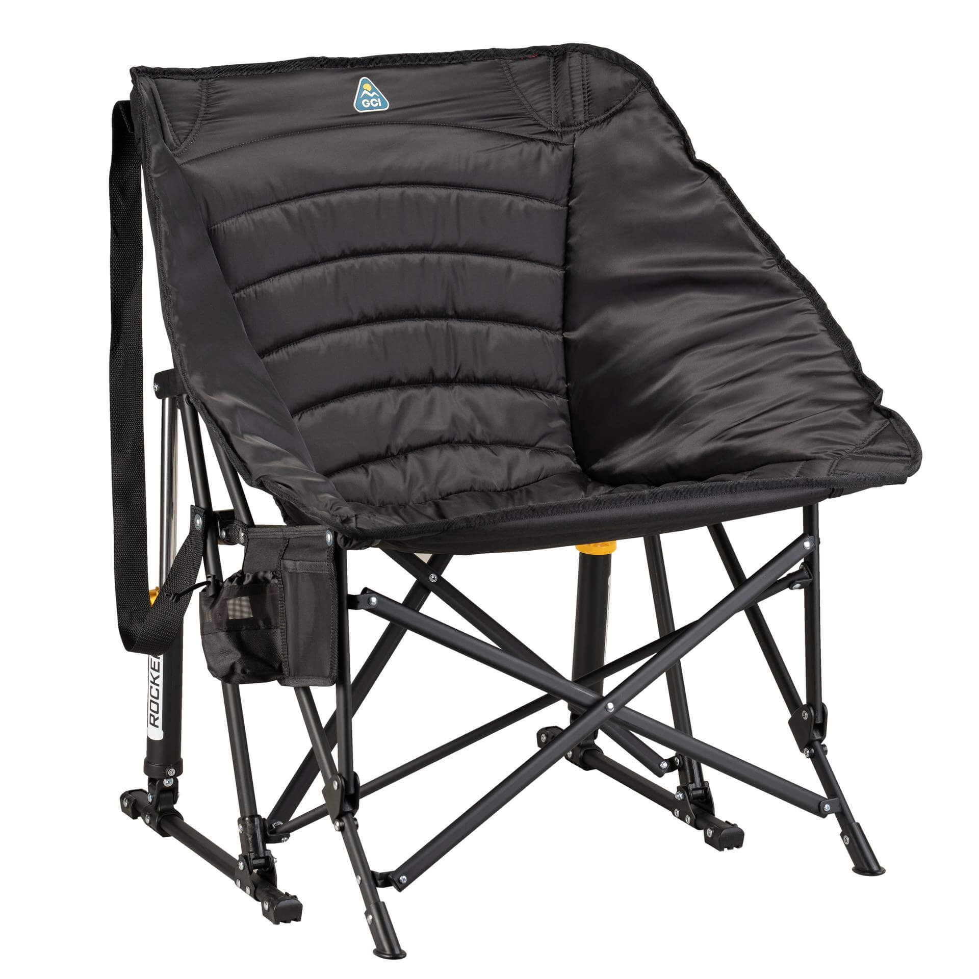 Smooth Motion Puff Rocker - Choice 731 - Heavy-Duty Kickback Rocker with Beverage Holder - Black