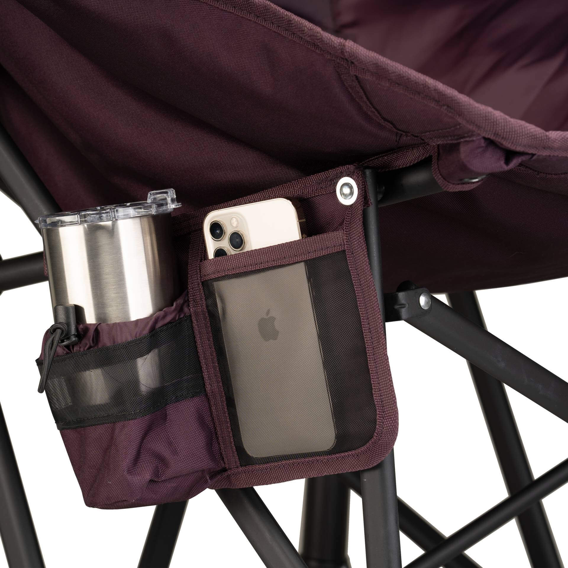 Smooth Motion Puff Rocker - Choice 731 - Heavy-Duty Kickback Rocker with Beverage Holder Detail